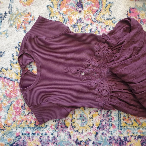 Free People Serenity Merlot Maxi Dress Open Back - Picture 3 of 5
